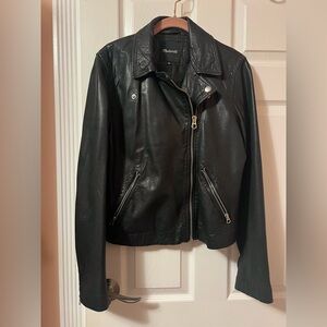 Madewell Genuine Leather Women’s Black Jacket Size XL